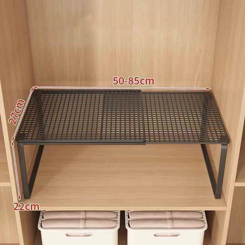 Telescopic Closet Shelf Organizer  Retractable & Stackable Adjustable Divider for Wardrobe, Cabinet, Closet Storage Space Saver