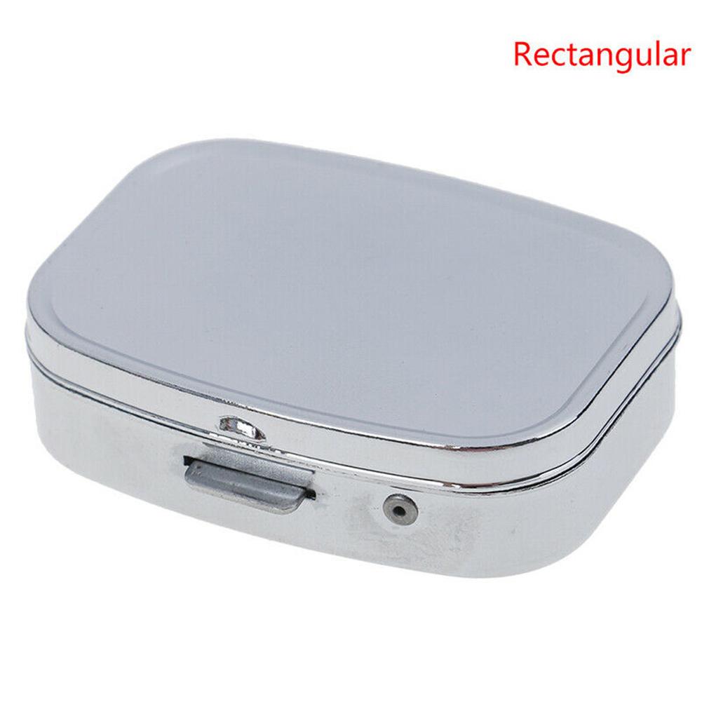 Metal Pill Organizer with Unique Round and Rectangular Shapes Convenient for Storing Small Items While Traveling