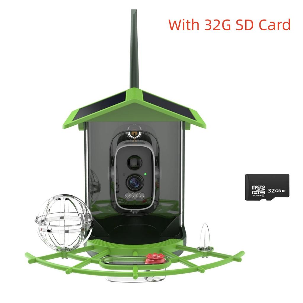 Telecamera Mangiatoia per Uccelli 4MP 2K HD Cattura Video di Uccelli Fotocamera WiFi Alimentata a Energia Solare Batteria con Pannello Solare, Avvisi Istantanei, Birdwatching
