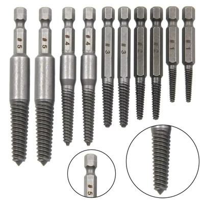 5/6/10pcs Hexagonal Shank Screw Extractor Bearing Steel Anti-Slip Design Screw Removal Tool Hand Drill Tool For Broken