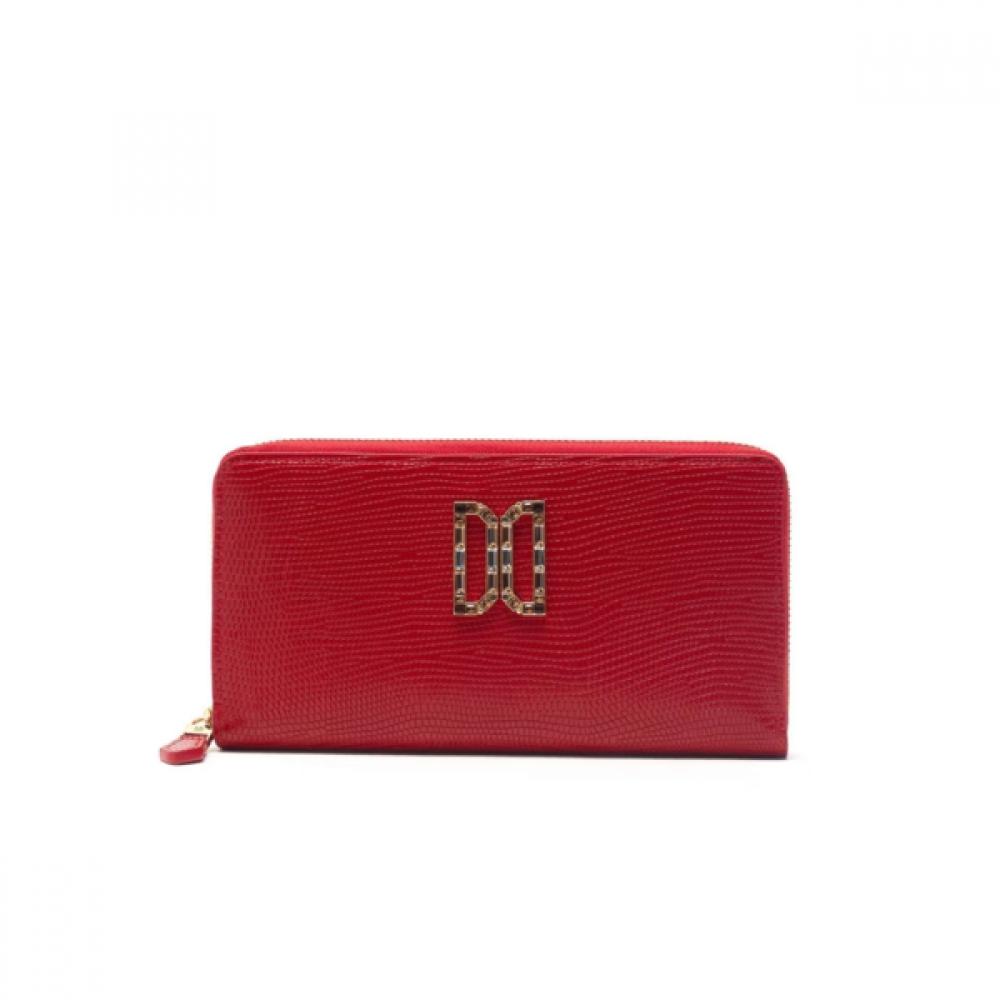 Daks Premium Alexa Red Leather High Quality Crystal Decoration zippeRed Dd Logo 