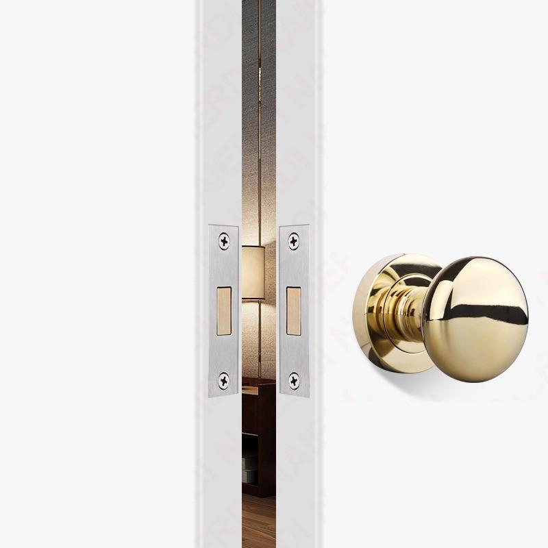 Serratura per Porta Nascosta Senza Chiave/Foro Chiave Set Maniglia per Porta Privacy in Lega di Zinco Maniglia per Porta Scorrevole Invisibile Serratura Meccanica