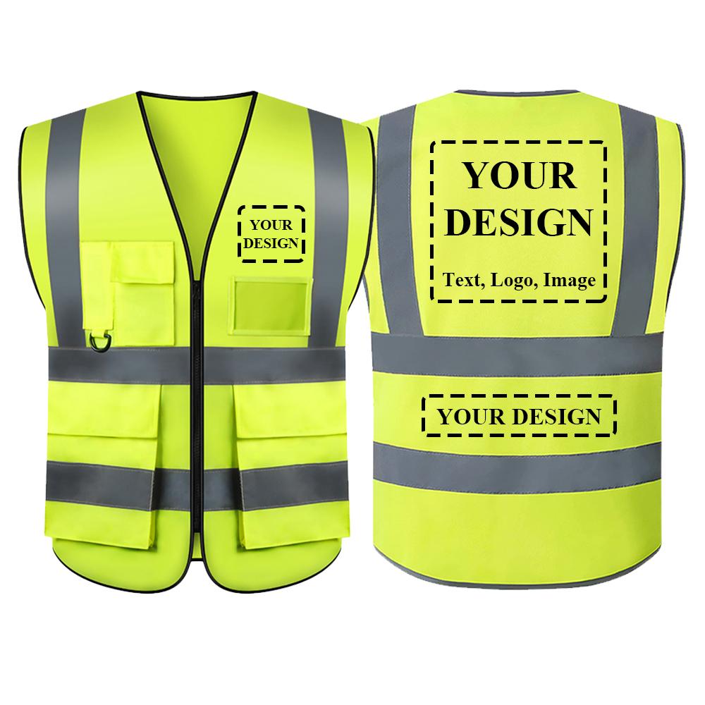 Custom Your Logo Workwear Vest Multi Pockets Construction Building Vests With Zipper Front Working Clothes For Women Men