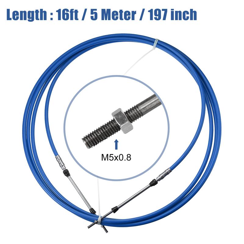 X Autohaux 1/2pcs 10ft - 20ft Marine Throttle Cable 3300/33C Throttle Shift Remote Engine Boat Motor Control Cable Universal
