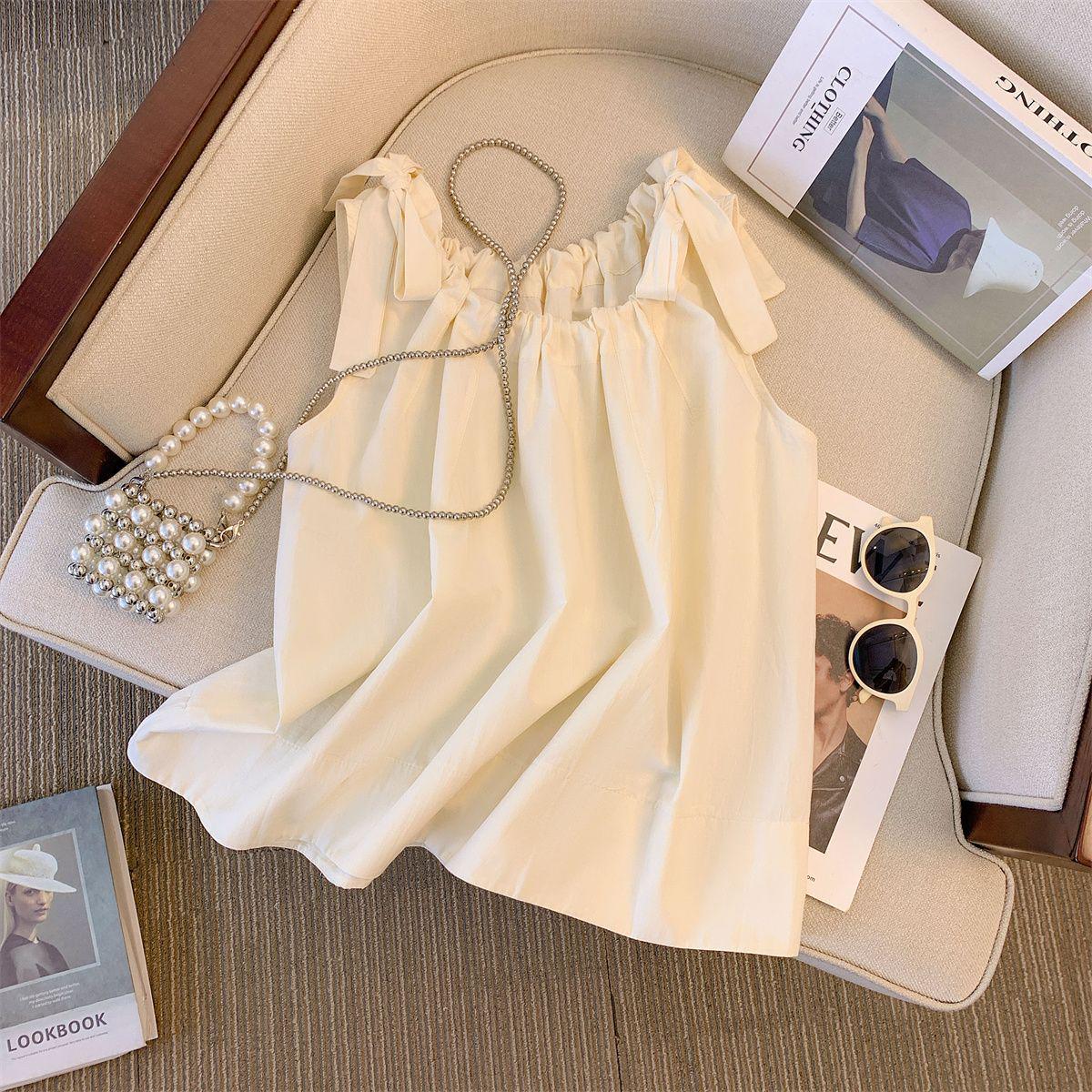 Apricot Women s Lace-Up Halter Sleeveless Summer Tank Top 2XL абрикосовый