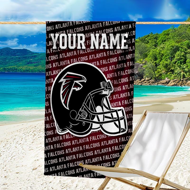 Custom Name Beach Towel Atlanta-Falcons Rise Up Beach Towel, Soft Microfiber, Gift for Her/Him, Birthday, for Pool, Beach, Travel, Fan gifts