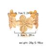 Elegant Big Metal Flowers Cuff Bangle for Women Girls Sweet Gold Color Butterfly Bracelets Aesthetic Party Jewelry Accessories