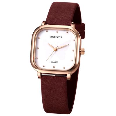 Women's Watch Leather Strap Simple Antique Square Analog Waterproof Leather Belt Casual Business Fashion Watch Women's Accessories - Birthday
