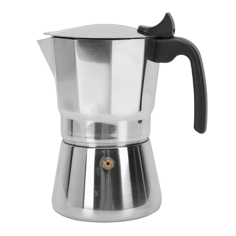 Stainless Steel Stovetop Coffee Maker 3/6 Cups Capacity Stovetop Espresso Maker For Camping