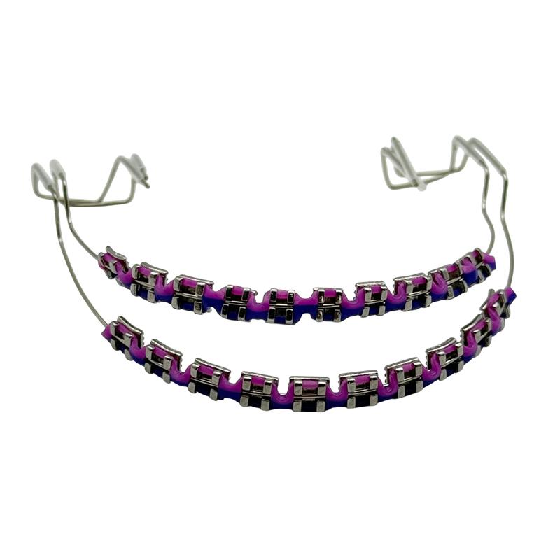 1Pair Fake Braces Colorful Brackets For Teeth Temporary Metal Wires Metal Bracket Orthodontic Ligature Ties Dental