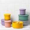 New Silicone Salad Dressing Box 250ml 700ml Non-stick Fook Storage Boxes BPA Free Leakproof Lids Lunch Boxes For Children