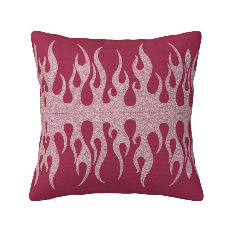 Fashion Red Burning Fire Racing Flames Cushion Cover Velvet Throw Pillow Case for Car Square Pillowcase Bedroom Decoration