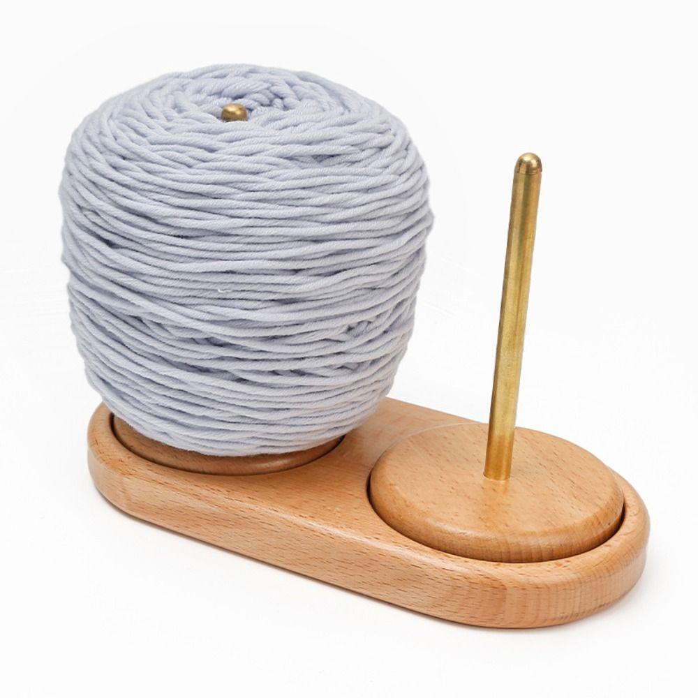 Household Wooden Yarn Holder Wool Ball Removable Winder Stand Tool Rotatable Crochet Accessories Stand Beginner