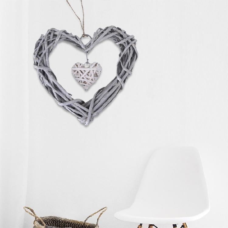 Natural Wicker Wreath Heart Shape Unique and Amazing for Christmas Wreath Door