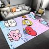 BT21 Cartoon Characters Carpet with Cute Animals On Colorful Design Suitable for Use As an Anti-slip for Living Room Bedroom Sofas