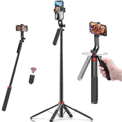 1,8 m Selfie-Stick-Stativ für iPhone 11 12 13 14 15 Pro Max-Telefon mit Fernbedienung mit Panorama-Kugelkopfhalter