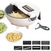 Potato Slicer Multi Function Hand Protected Shredder Kitchen Grater with Drain Basket 9 In 1 Vegetable Slicer for Potato Carrot