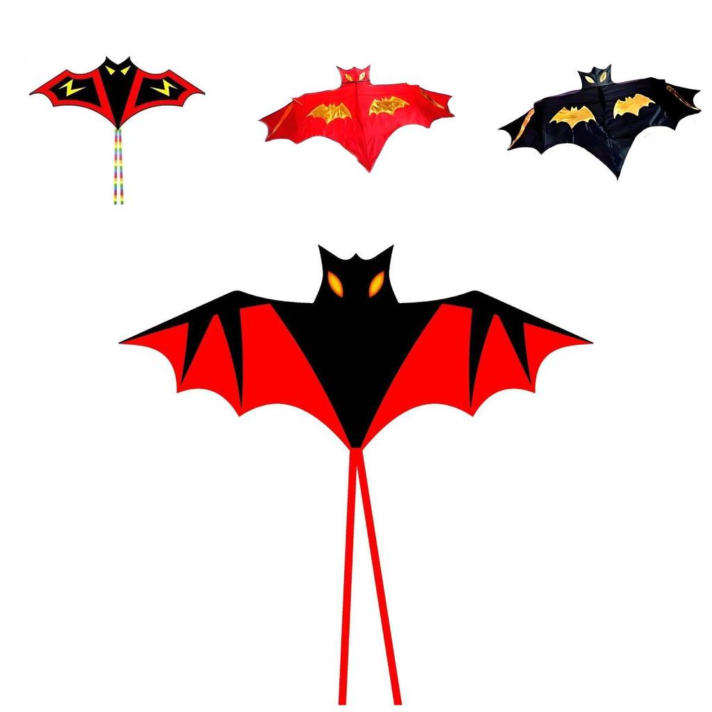 Large Triangle Bat Kite With Handcrafted Grid Fabric For Kids And Adults