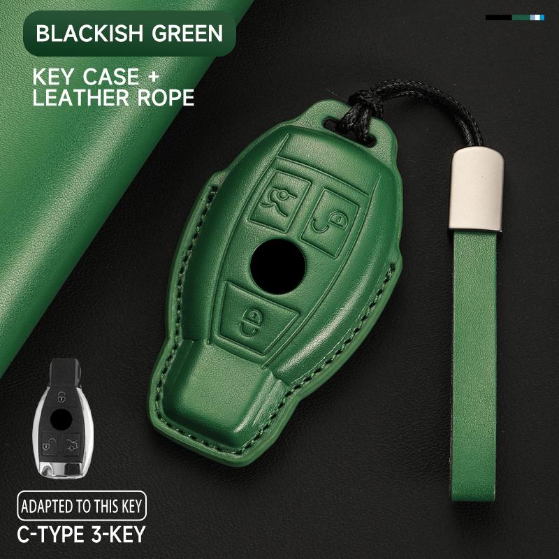 Genuine Leather Car Key Case Cover Key Bag For  Mercedes Benz A C E S G Class GLC CLE CLA GLB GLK GLS Protect Set Accessories