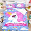 1 Duvet Cover Colorful Unicorn 3D Exquisite Cartoon Digital Printing Bedding Set Comforter Bed Youth Home Decor Kids Boys Gift