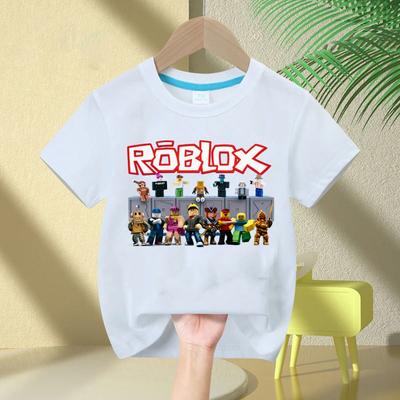 Sommer Mode Kurzarm Top Jungen und Mädchen Top Spiel Streetwear Weiß Kinder T-Shirt