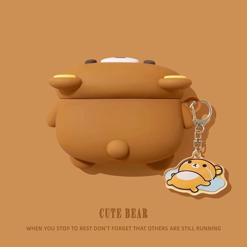 Lazy Rilakkuma Silicon Headphone Case for Airpods Pro 3 4 3 1 2 Pro Charm Headset Cases for Airpod Pro2 3 Pendant