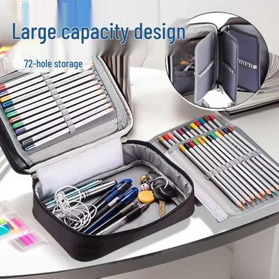 72-Hole Art Paintbrush & Sketch Pen Storage Bag for Students and Artists