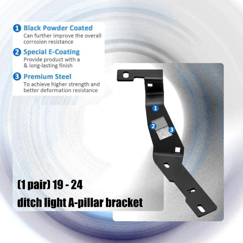 Long Lasting Reinforced Frame Tool Free Quick Mount Engine Cover Light Holders Hood Hinge Ditch Bracket For 2500 3500