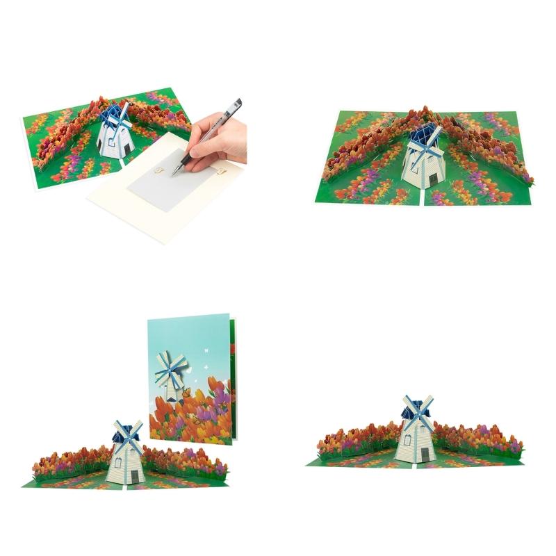 Paper Crafted 3D Greeting Card Foldable 3D Greeting Card Flower Sea Card Floral Greeting Card for Mother's Day