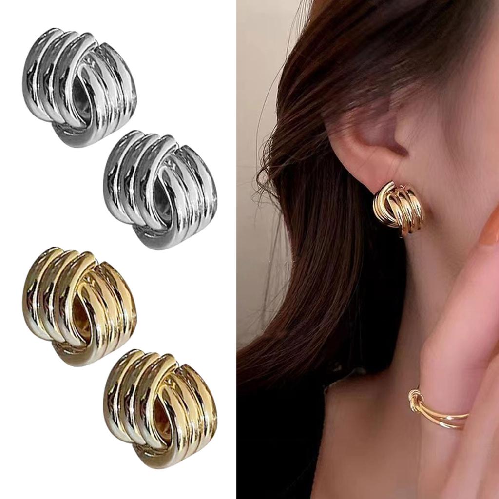 Practical Geometric Earrings Elegant and Stylish Alloy Materials Portable Accessory for Parties Supplies and Daily Wear