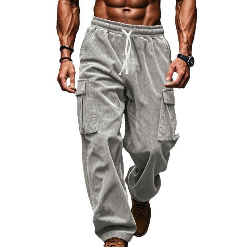 Pantaloni Cargo da Uomo Design Classico Multi Tasche con Patta Pantaloni Cargo Casual da Uomo Techwear Coulisse Pantaloni Baggy Hiphop da Uomo Per Autunno Estate