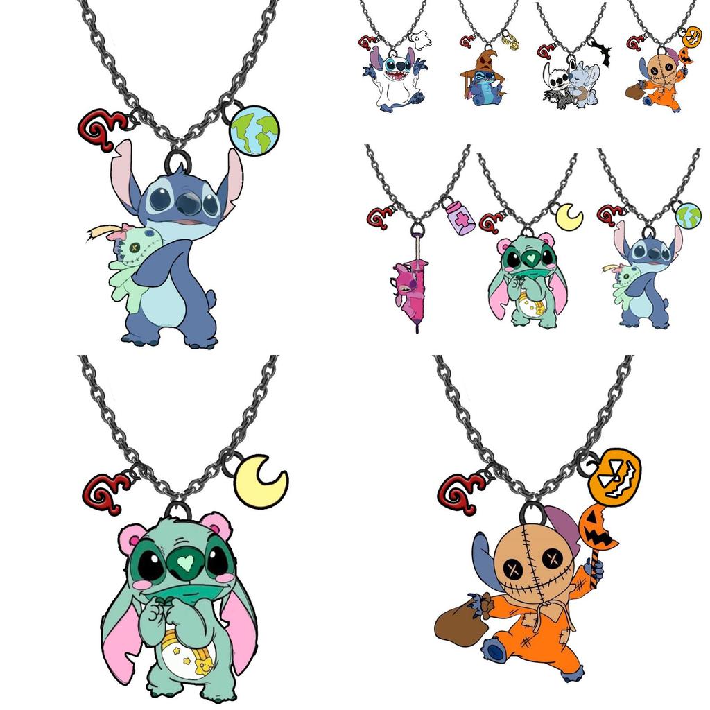 Cute Cartoon Character Stitch Necklace For Halloween Anime Pendant