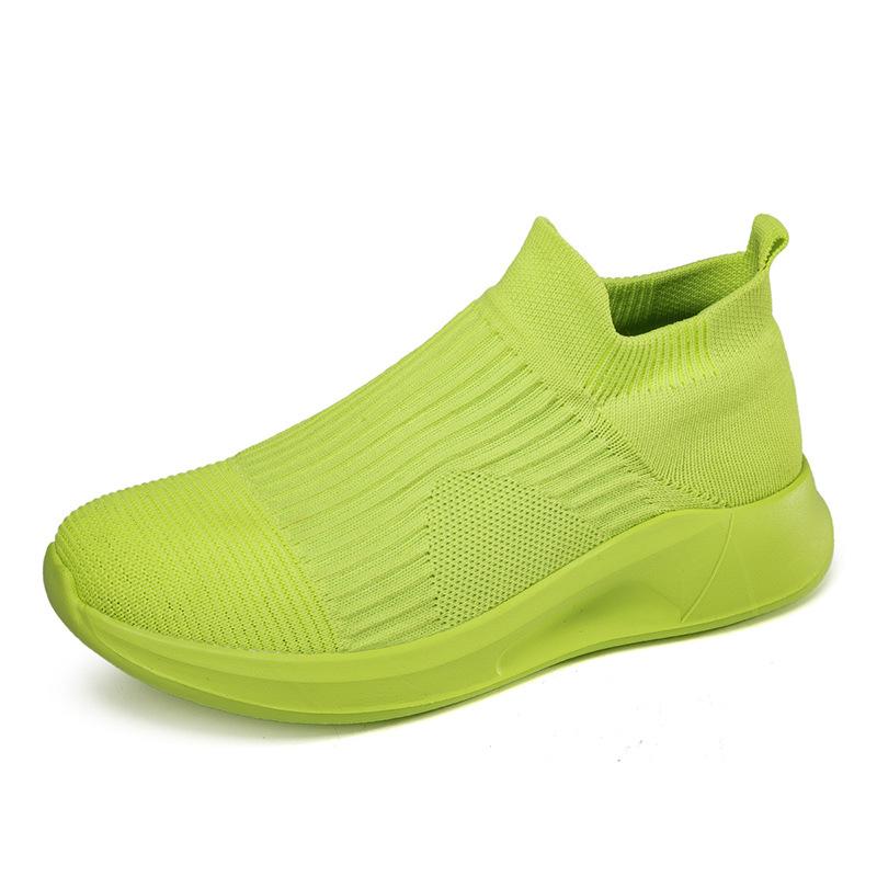 Fashion Pink Socks Shoes for Women Breathable Knit Sneakers Slip On Lightweight Mesh Flat Shoes Spring Summer Fashion Walking Women Shoe