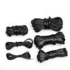 Black Thai oil wax rope round handmade leather dense wax rope woven jewelry pendant tied with flat rope DIY material