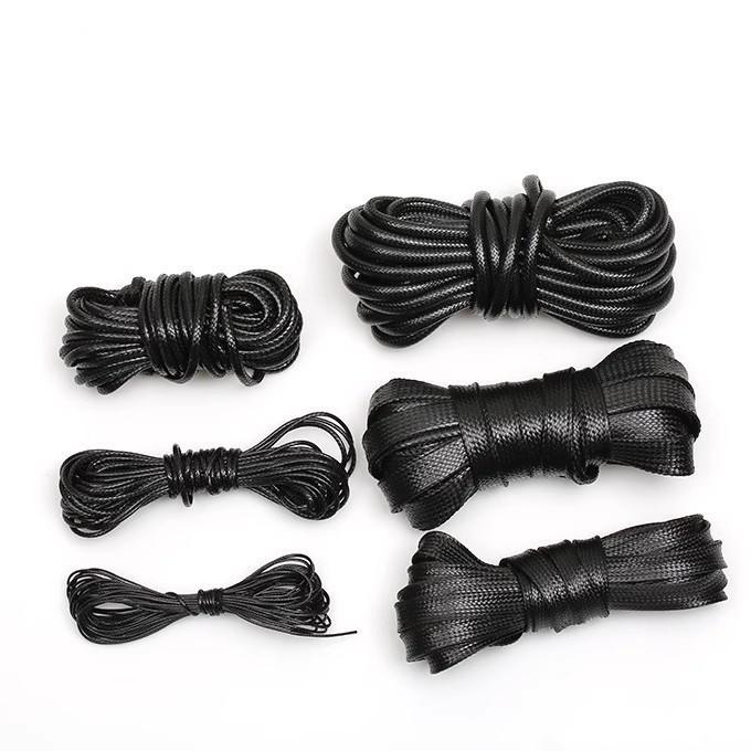 Black Thai oil wax rope round handmade leather dense wax rope woven jewelry pendant tied with flat rope DIY material