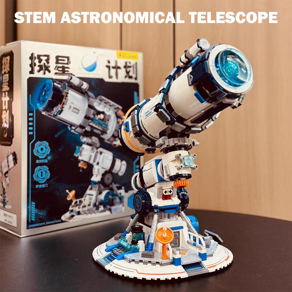 STEM Educational Toys Astronomical Telescope Building Blocks Star Exploration Telescope Model Assembly Bricks Toys for Kids Gift