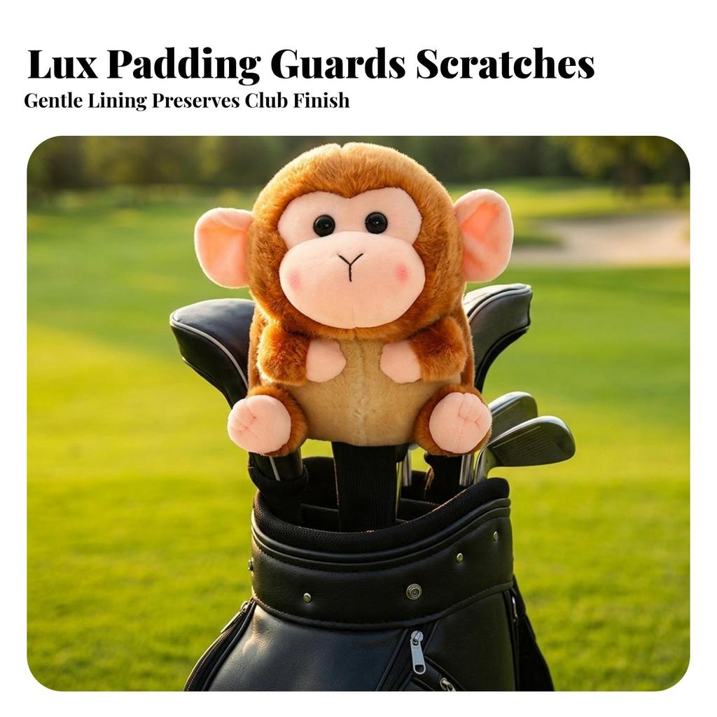 Adorable Soft Golf Cover with Sock Shaft Charming Wood Headcover Knitted Animal