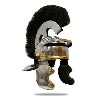 Roman Centurion Helmet Armor with Black Plume Antique Replica