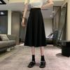 2025 Summer Plus Size High Waist Black A-Line Bodycon Skirt for Women