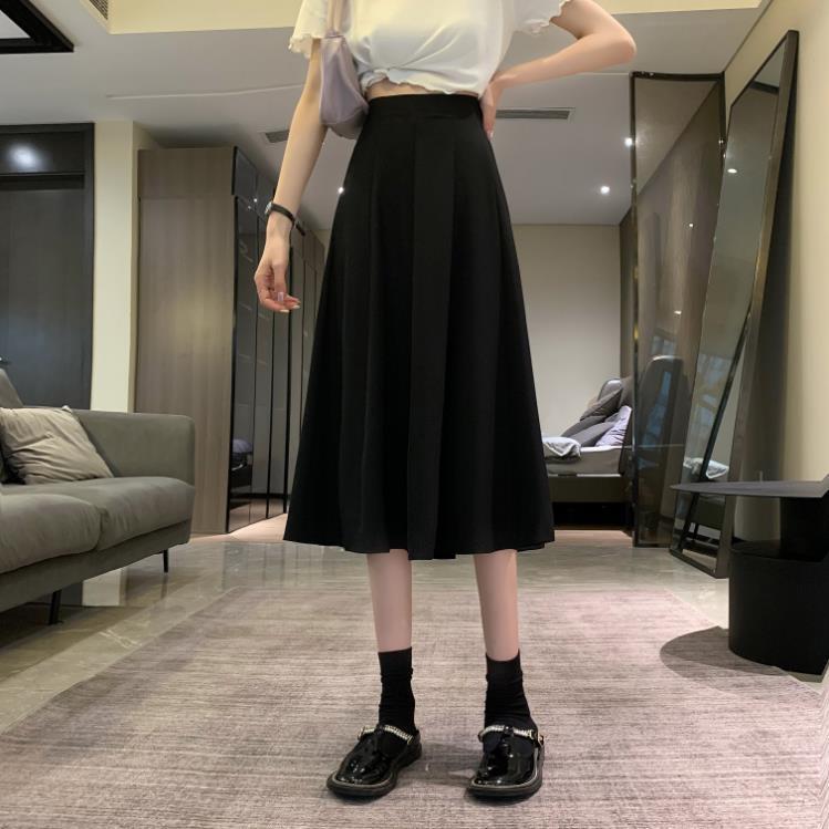 2025 Summer Plus Size High Waist Black A-Line Bodycon Skirt for Women