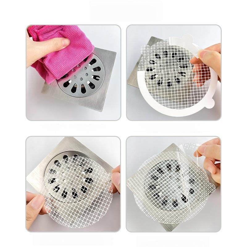 1/5/10pcs Disposable Hair Catcher Pet Hair Shower Drain Mesh Filter Mesh Cover Strainer for Bathroom Bathtub Kitchen Sink Drain