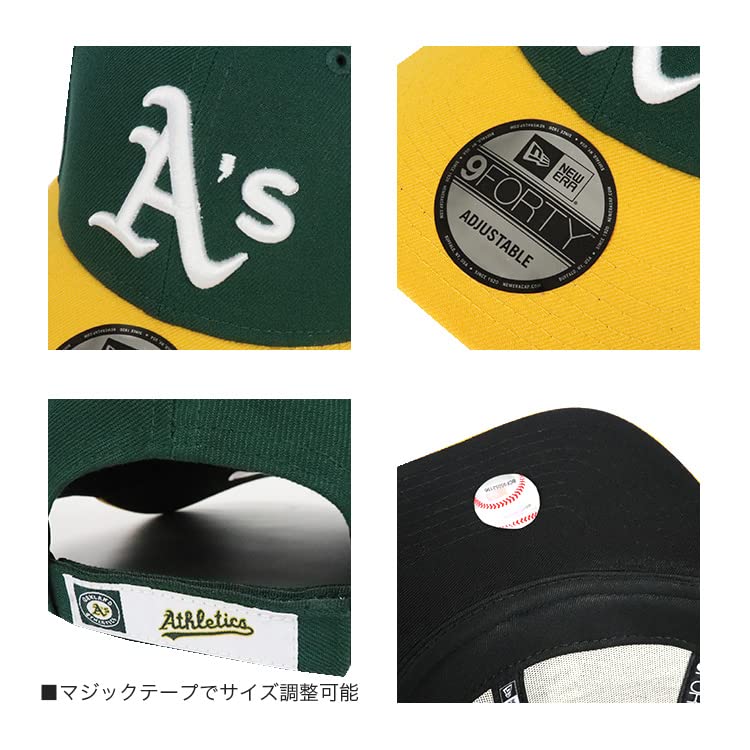 [New Era] New Era Cap for Men and Women, Newera 9FORTY Hat, MLB, Major League Baseball, Cool, Stylish, Athletics, Green, [Used]