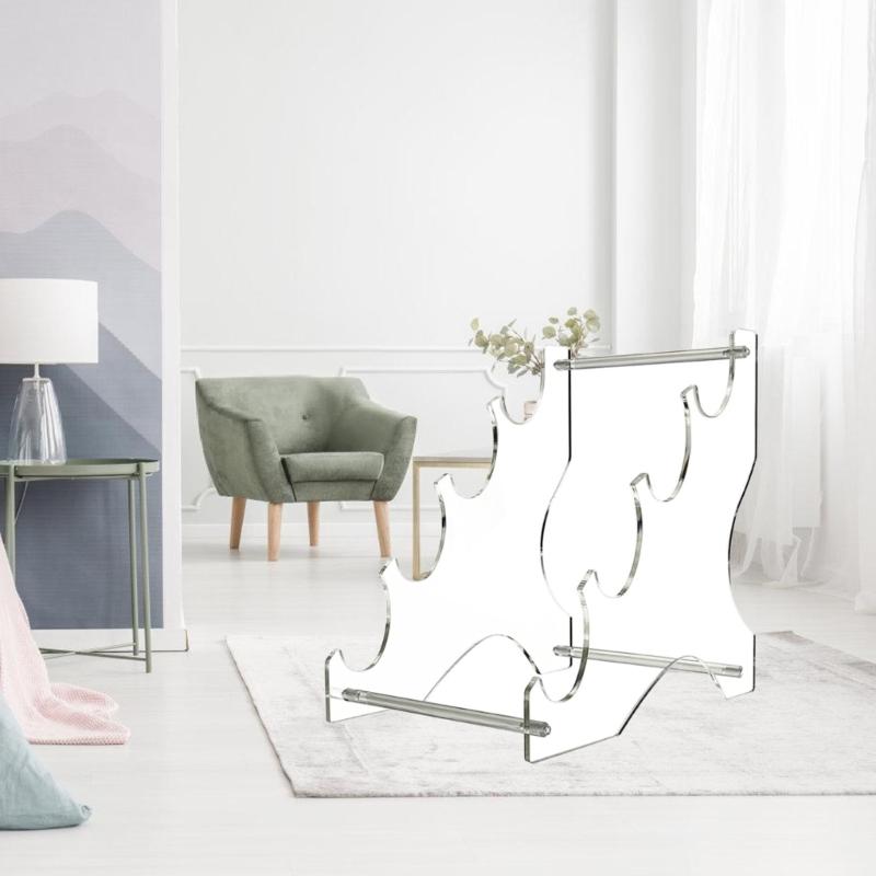 Multiple Layer Swords Display Rack Portable Acrylic Swords Rack 4 Layer Display Stand for Lightsabers Aficionados