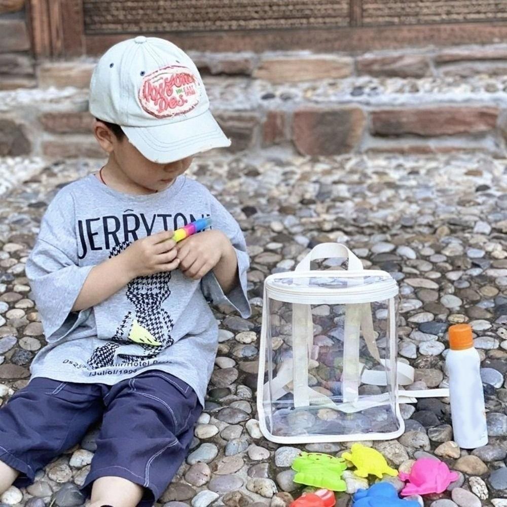 PVC Organizer Clear Kids Backpack Visible Beach Waterproof Backpack  for Outdoor Sports