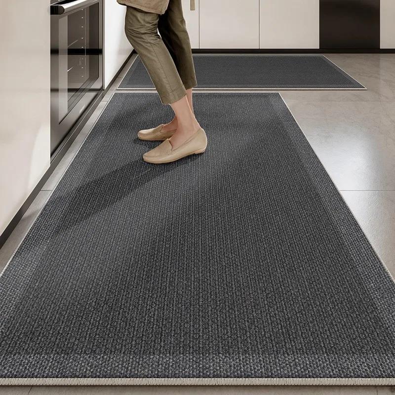 Kitchen Floor Mat Runner Rug Long Carpet Absorbent Carpets Black Minimalist Luxury Home Decoration Rugs Alfombra De Cocina