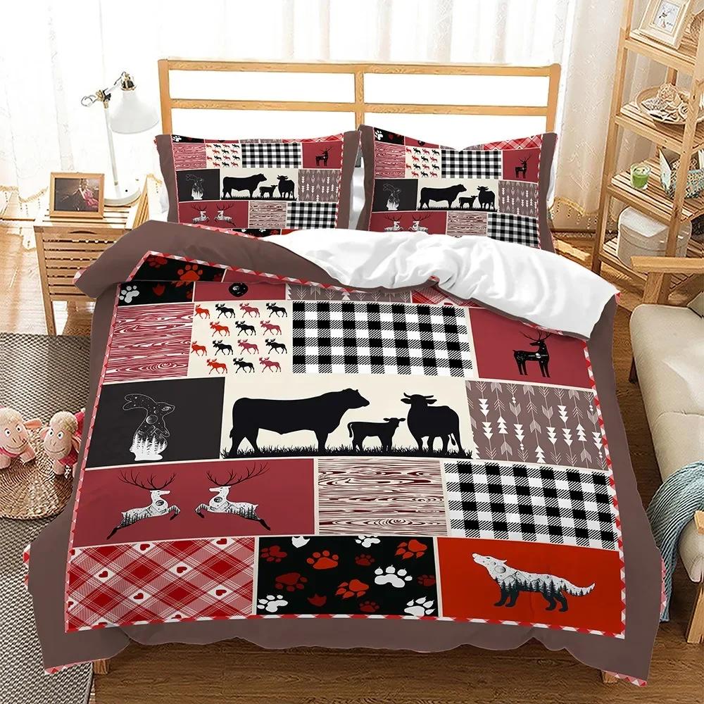 

Mery Christmas 3D Print Beding Set, Soft Duvet Covers,Pilowcases, Red,Snowflake,Der,Warm Comforter New Year Gift Bed Clothes, 240x20 100*200cm Single