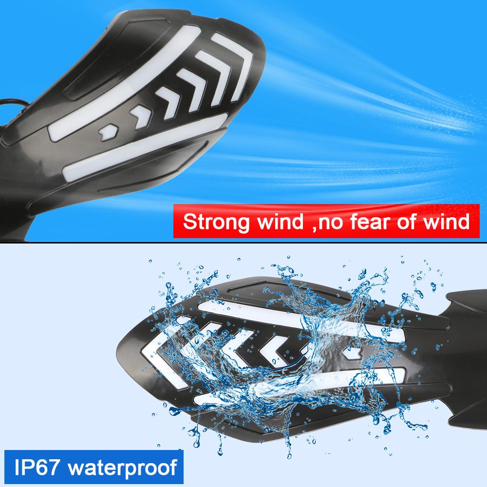 Protector Shield with LED Flowing Turn Signals 1 Pair Motorcycle Handguards Motocross Handlebar Guards Waterproof Windproof