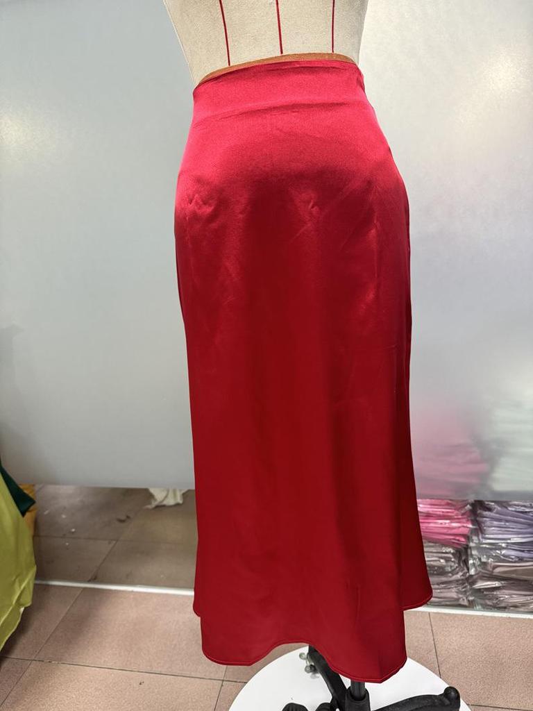 Women's Satin Silk Fishtail Midi Skirt - Autumn Collection