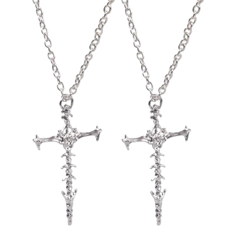 Unique Skull Bone Charm Necklace Stylish Unisex Accessory Alloy Collarbone Chain Jewelry For Daily Wear