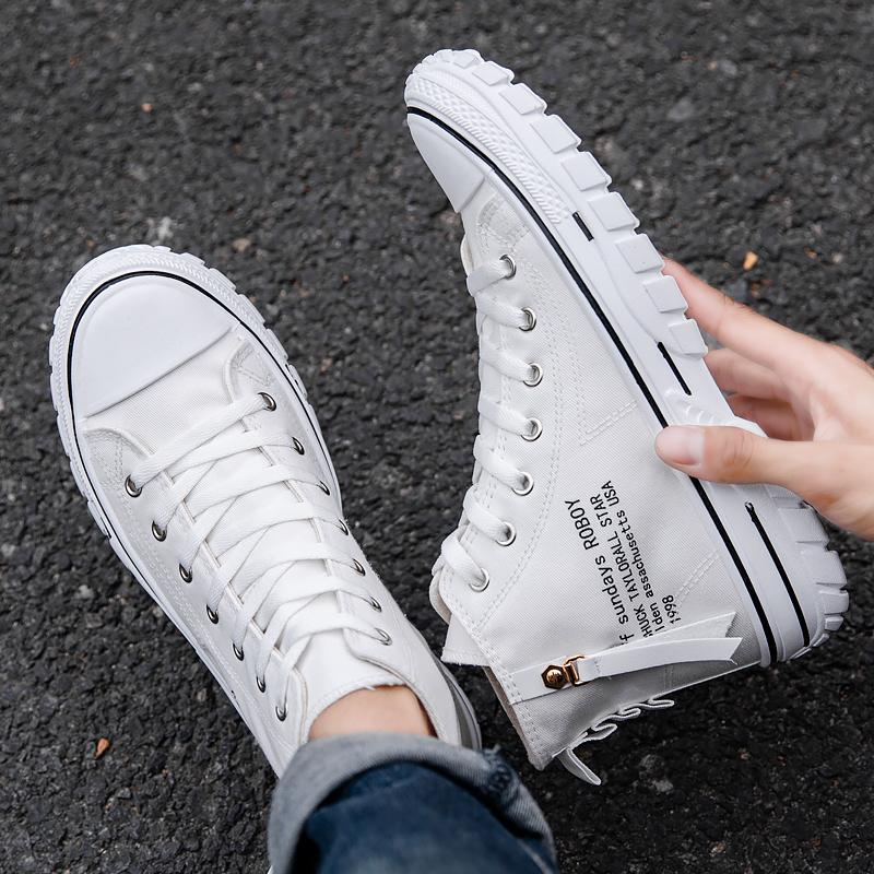 Erkek Günlük Havalı Günlük Ayakkabılar Trend Yüksek Top Kanvas Ayakkabılar Moda Sokak Rüzgar Ayakkabıları Hip Hop Gençlik Spor Ayakkabıları.